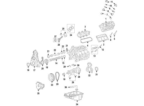 2014 GMC Sierra 1500 Engine Parts, Mounts, Cylinder Head & Valves, Camshaft & Timing, Variable Valve Timing, Oil Pan, Oil Pump, Balance Shafts, Crankshaft & Bearings, Pistons, Rings & Bearings Tensioner Kit-Timing Chain Diagram for 12656202