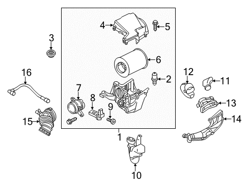 2017 Ford Focus Filters Air Inlet Hose Diagram for BV6Z-9B659-A