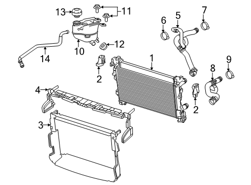2018 Ram ProMaster City Radiator & Components Bracket-Radiator Support Diagram for 68260372AA