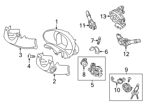 2014 Kia Soul Ignition Lock Ignition Lock Cylinder Diagram for 81900B2A00