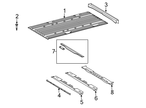 2008 Toyota Tundra Pick Up Box - Floor Cross Sill Diagram for 65210-0C010