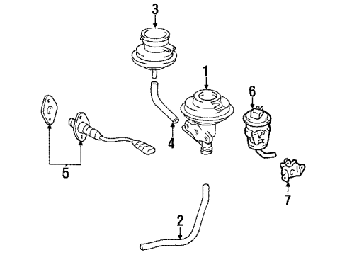 1994 Toyota Celica EGR System Pipe Sub-Assembly, EGR Diagram for 25601-16050