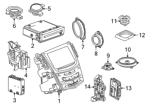 2017 Cadillac XTS Sound System Instrument Panel Speaker Diagram for 20884480