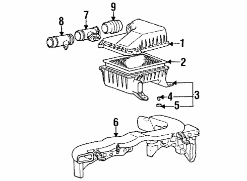 1997 Hyundai Accent Powertrain Control Body-Air Cleaner Diagram for 28112-22052