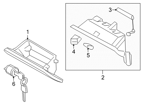 2019 Nissan GT-R Glove Box Damper Assy-Glove Box Diagram for 68513-JF10A