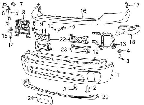 2021 Ram 1500 Classic Bumper & Components - Front Screw-Tapping HEXAGON FLANGE Head Diagram for 6034866