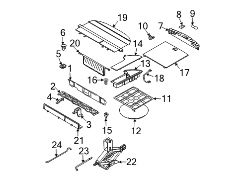 2007 Nissan Murano Interior Trim - Rear Body Plate-Luggage, Rear Diagram for 84992-CA001