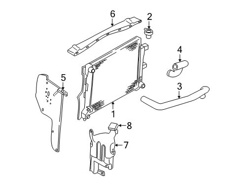 1999 Dodge Durango Radiator & Components Engine Cooling Radiator Diagram for 52029280AC