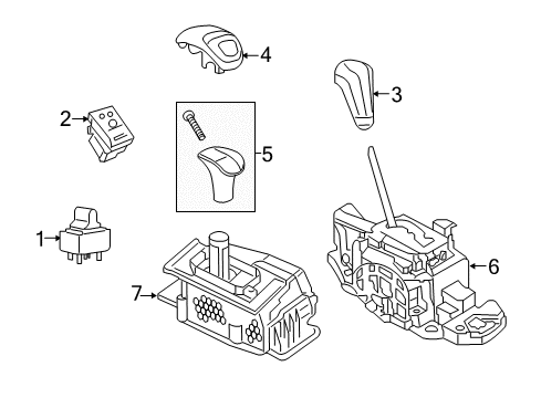 2020 Dodge Charger Console Automatic Transmission Shift Lever Diagram for 68110830AF