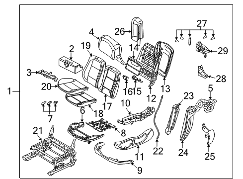 2001 BMW M3 Front Seat Components Covering Outer Left Diagram for 52108255657