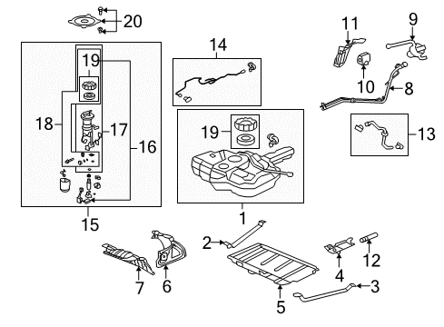 2012 Honda Fit Senders Pipe Assembly, Fuel Filler Diagram for 17649-TK6-A00