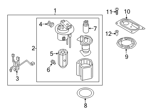 2018 Kia Optima Fuel Supply Cover-Fuel Pump Plate Diagram for 31152D5500