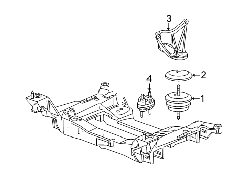 2008 Chevrolet Corvette Engine & Trans Mounting Bracket-Engine Mount Diagram for 10349964