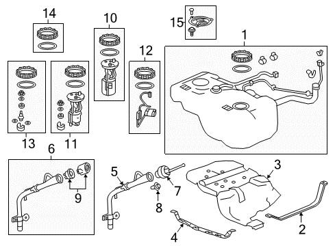 2016 Acura MDX Fuel Supply Pipe, Fuel Filler Diagram for 17660-TZ5-A02