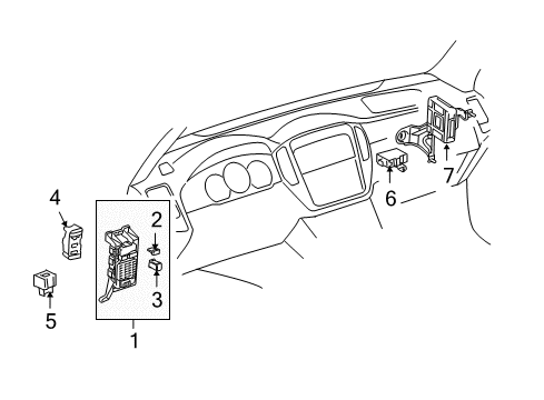 2006 Toyota Highlander Controls - Instruments & Gauges Junction Block Diagram for 82730-48090