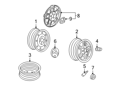 2006 Honda Element Wheels, Covers & Trim Disk, Aluminum Wheel (16X6 1/2Jj) Diagram for 42700-SCV-A61