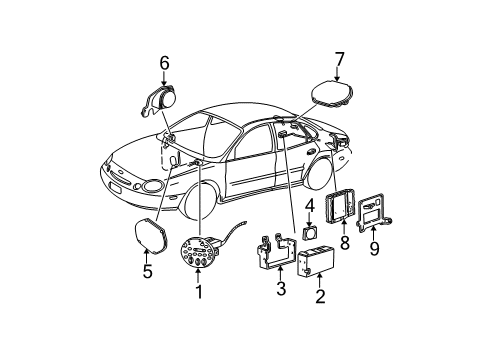 2002 Ford Taurus A/C & Heater Control Units CD Changer Mount Bracket Diagram for YF1Z-18C835-DA