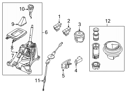 2020 Ford Ranger Gear Shift Control - AT Shift Knob Diagram for JB3Z-7213-C