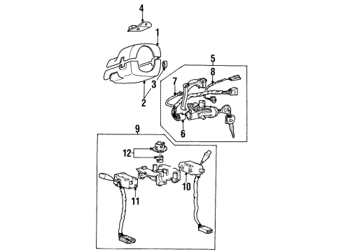 1996 Hyundai Accent Switches Switch Assembly-Door Warning Diagram for 95412-24000