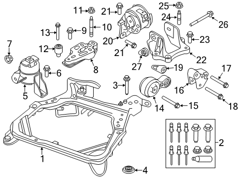 2011 Ford Fusion Engine & Trans Mounting Torque Strut Bolt Diagram for -W712654-S440