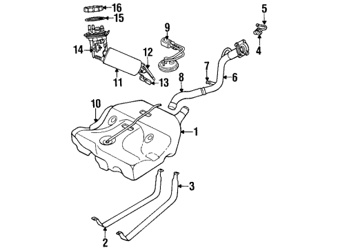 2000 Chrysler Sebring Fuel System Components Fuel Pump/Level Unit Module Kit Diagram for 4897804AC