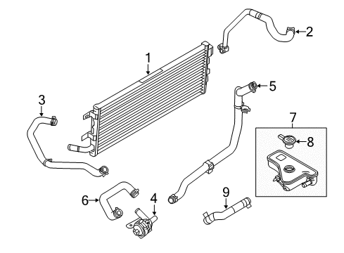2012 Lincoln MKZ Cooling System - Hybrid Component Inlet Hose Diagram for 9E5Z-15179-A