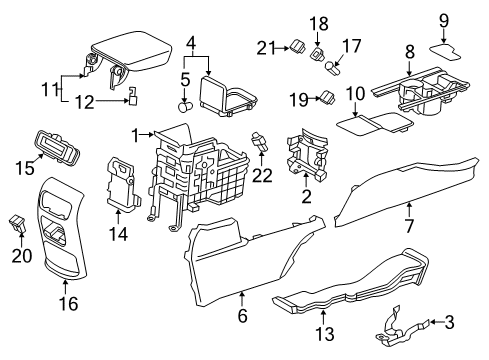 2017 Honda CR-V Center Console Cushion, Slide Tray Diagram for 83457-TLA-A01