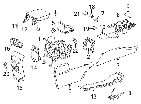 2017 Honda CR-V Center Console Box, Console (Usbx2) *NH900L* (DEEP BLACK) Diagram for 83401-TLA-A11ZA