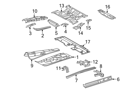 2009 Toyota RAV4 Pillars, Rocker & Floor - Floor & Rails Crossmember Diagram for 57052-42010