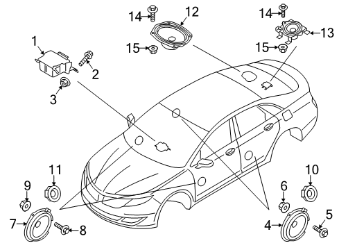 2013 Lincoln MKZ Sound System Instrument Panel Speaker Diagram for DS7Z-18808-H