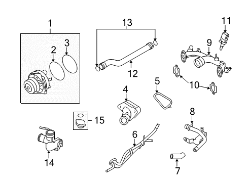 2008 Infiniti G37 Powertrain Control Thermostat Assembly Diagram for 21200-4W000