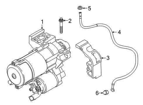 2022 BMW 840i Gran Coupe Starter Hexalobular Socket Screw Diagram for 07129907896