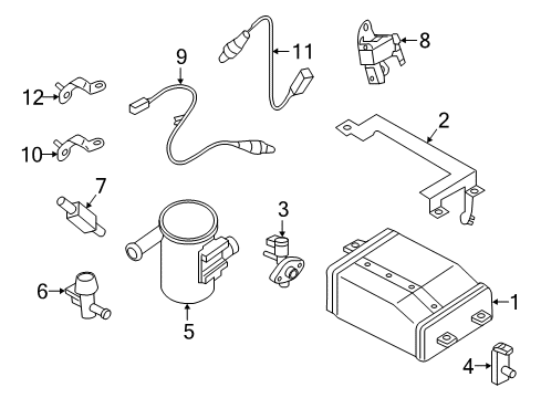 2018 Chevrolet City Express Powertrain Control Front Oxygen Sensor Bracket Diagram for 19316341
