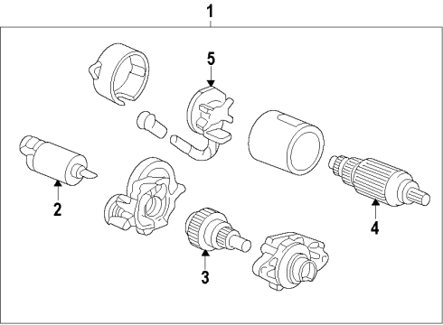 2012 Acura TL Starter Starter Motor Assembly (Sm-44246) (Mitsuba) Diagram for 31200-RDB-A01