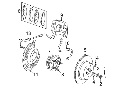 1998 Jeep Wrangler Front Brakes CALIPER-Disc Brake Diagram for 5252985