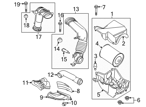 2017 Lincoln MKC Filters Air Tube Diagram for EJ7Z-9C623-A