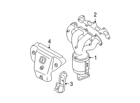 2008 Hyundai Accent Exhaust Manifold Gasket-Exhaust Manifold Diagram for 28521-26600