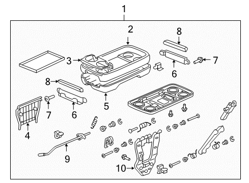 2010 Honda Odyssey Center Console Table Assy., FR. Seat Center *NH167L* (GRAPHITE BLACK) Diagram for 81190-SHJ-A03ZG