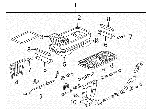 2010 Honda Odyssey Center Console Table Assy., FR. Seat Center *YR327L* (PEARL IVORY) Diagram for 81190-SHJ-A03ZJ