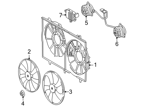 2015 Lexus RX450h Cooling System, Radiator, Water Pump, Cooling Fan Motor, Cooling Fan Diagram for 16363-31390