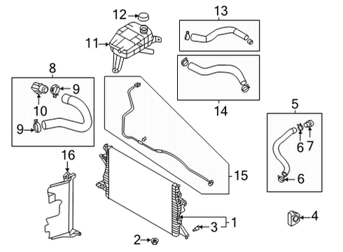 2021 Hyundai Elantra Radiator & Components Hose Assembly-Radiator, UPR Diagram for 25414-BY000