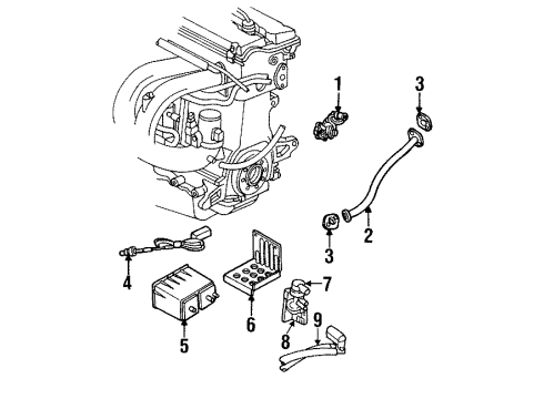 1998 Dodge Stratus Powertrain Control Engine Controller Module Diagram for 4606302AK