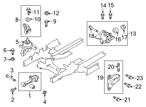 2012 Kia Sportage Engine & Trans Mounting Support Engine Mounting Bracket Diagram for 21820-2S000