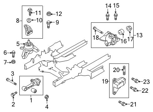 2012 Kia Sportage Engine & Trans Mounting Bolt-Bracket To Insulator Diagram for 21831-3K253