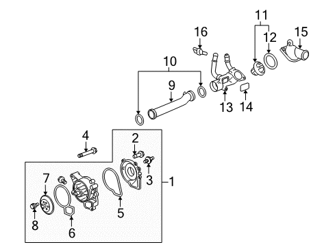 2007 Saturn Aura Cooling System, Radiator, Water Pump, Cooling Fan Fan Motor Diagram for 20757665