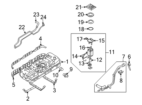 2007 Hyundai Entourage Fuel Injection Fuel Pump Sender Assembly Diagram for 94460-4D500