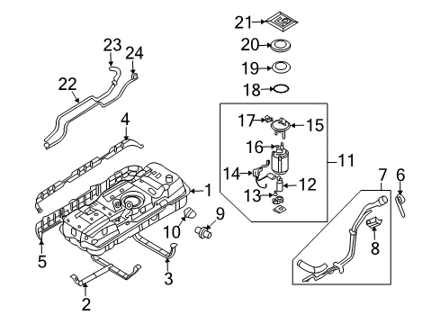2007 Hyundai Entourage Fuel Injection Fuel Pump & Sender Module Diagram for 311104D500DS