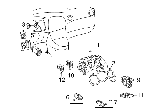 2008 Pontiac Vibe Switches Switch, Lift Gate Window Release Diagram for 88970412