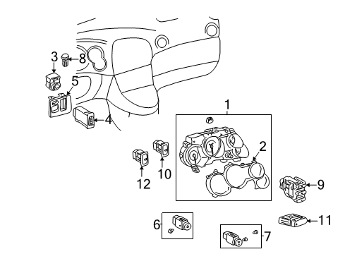 2004 Pontiac Vibe Window Defroster Relay, Rear Window Defogger Diagram for 88970243