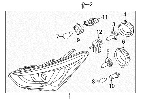 2016 Hyundai Santa Fe Sport Bulbs Front Position Lamp Socket Diagram for 921611F000